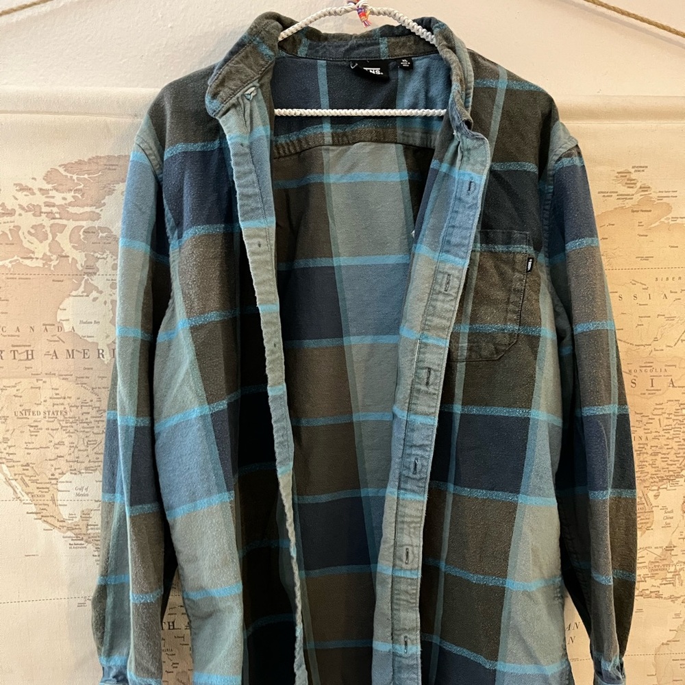 Mens Vans Blue Flannel